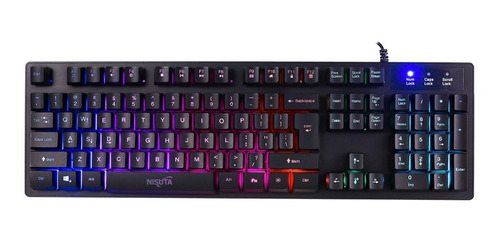 Imagen 3 de 7 de Teclado Gamer Pc Retroiluminado Semi Mecanico Nisuta Luz