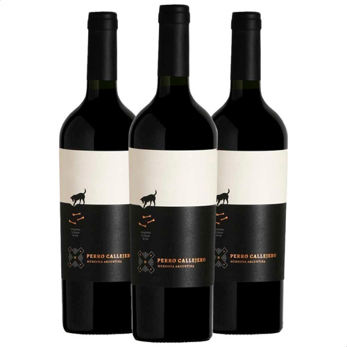 Vino Tinto Perro Callejero Blend D Malbec Bodega Mosquita X3