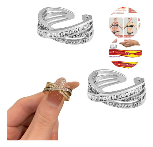 2pcs Precioso Anillo Desintoxicante Ajustable Minimalista