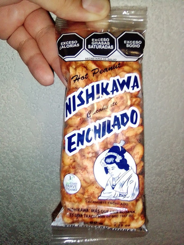 2 Piezas Cacahuate Enchilado Nishikawa 60 Gramos Empacado 