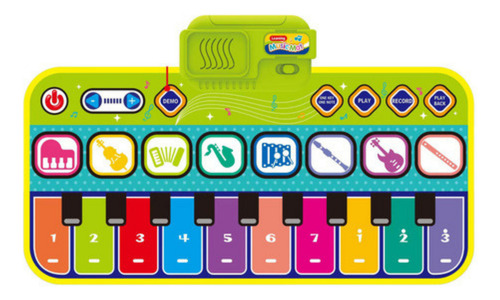 Alfombra Manta Piano Juguete Infantil Musical Interactivo Color Verde
