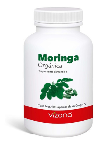 Moringa Orgánica Cápsulas (90caps-400 Mg) Vizana Nutrition Sabor Sin Sabor