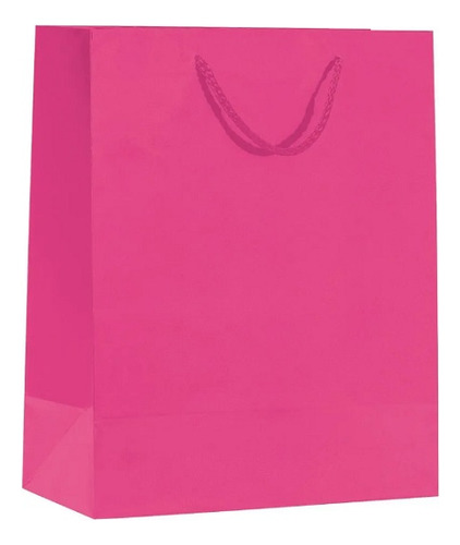 Bolsas De Regalo Con Asa 26x10x32 Cm Fucsia Mate 12 Unidades