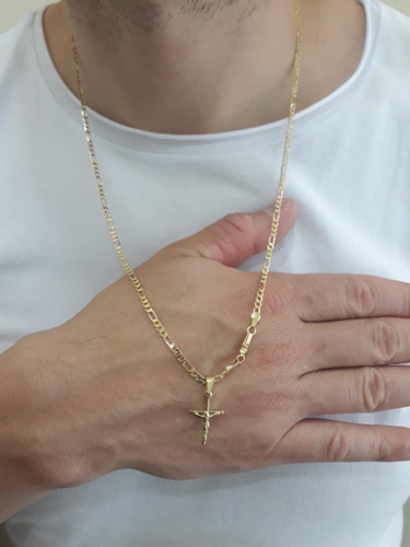 Kit Corrente Pingente E Pulseira Masculina Banhada Ouro 18k