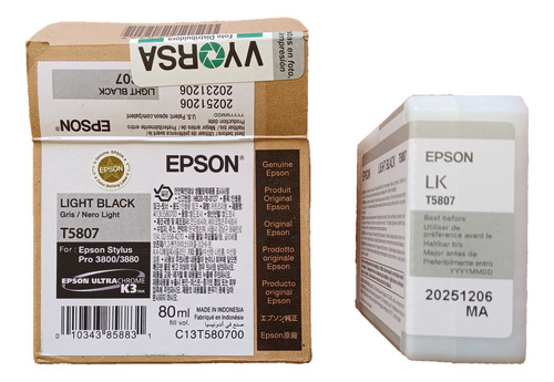 Cartucho De Tinta Epson T580700 Negro Claro (Usado)