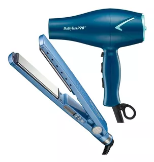 Combo Babyliss Nano Titanium +secador Hip Iónico Índigo