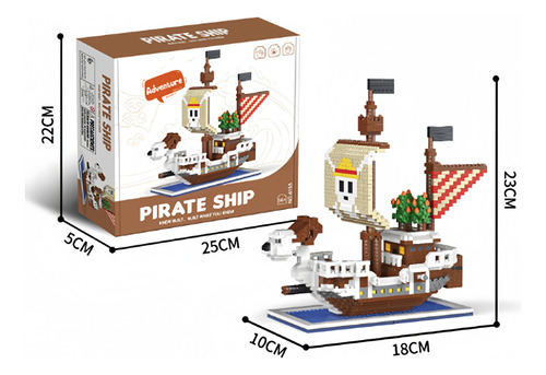 Barco Pirata Rompecabezas 3d One Piece Luffy Armables Blocks