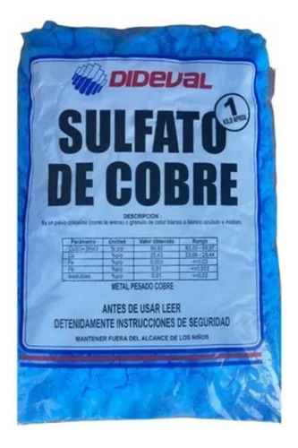 Sulfato De Cobre 1kg Dideval