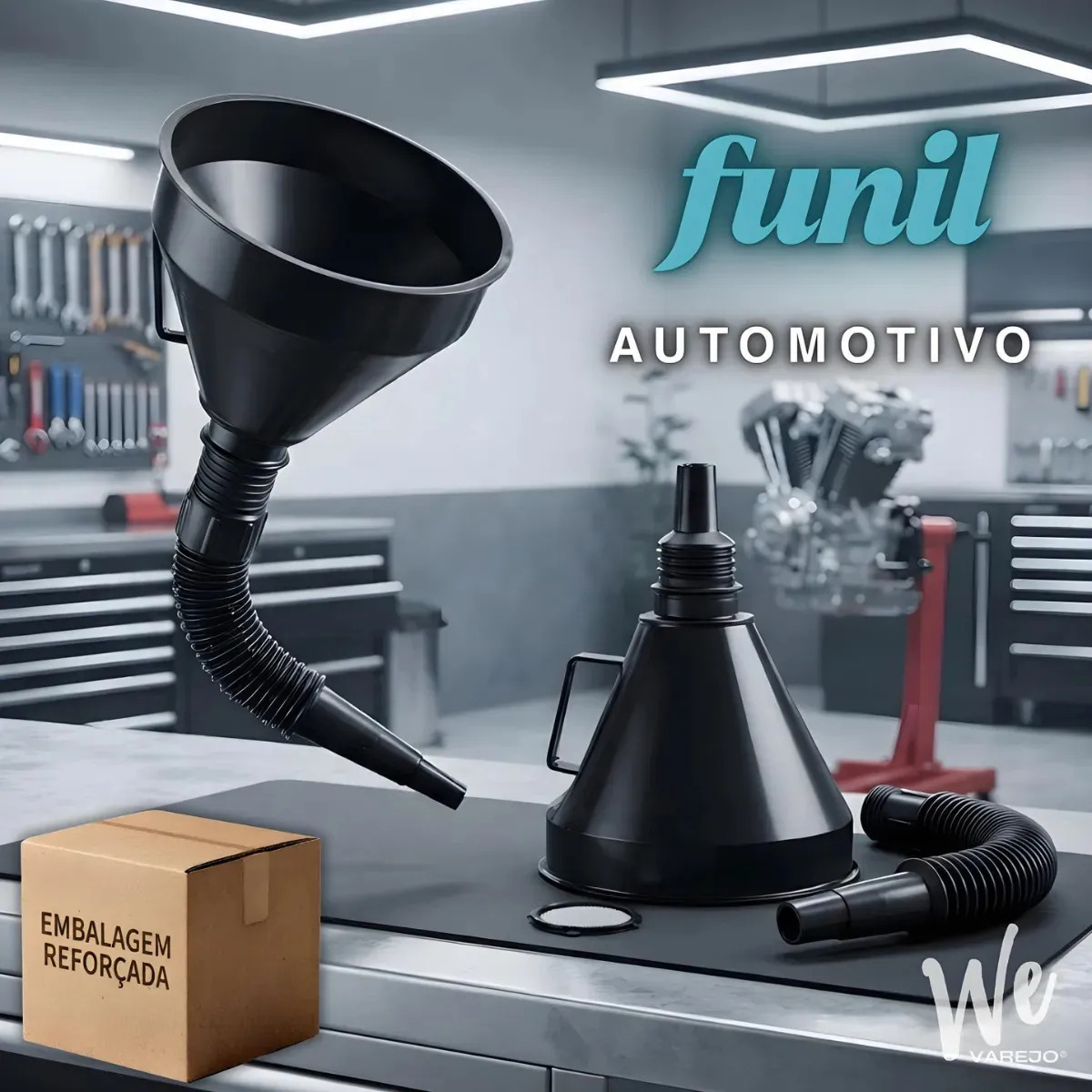Funil Combustível Flexível Sanfonado Com Filtro Para Carro Moto Funil Automotivo Óleo Água We Varejo