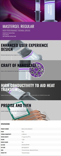 Imagen 7 de 9 de Pasta Termica Cooler Master Grasa Silicona Mastergel Regular