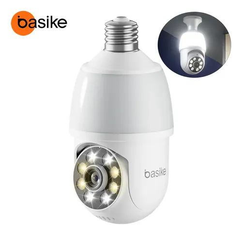 2026 Câmera Lâmpada Inteligente Seguranca Wifi Interna/Externa com Luz LED, PTZ 360° Full HD 1080p, APP ICSEE Soquete E2