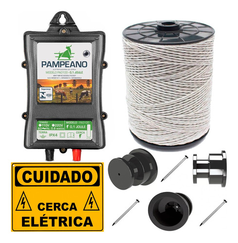 Eletrificador Cerca Eletrica Para Cães Petshok Kit Completo