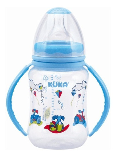 Mamadeira Kuka 1576 Natural Big Alça Azul 240ml