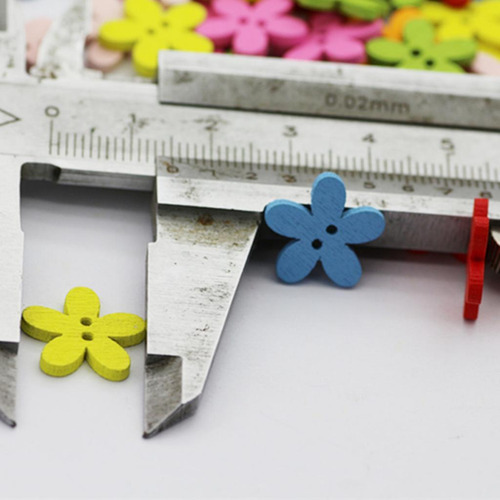 100pc Colorful Flower Flatback Botones De 2 Agujeros Craft