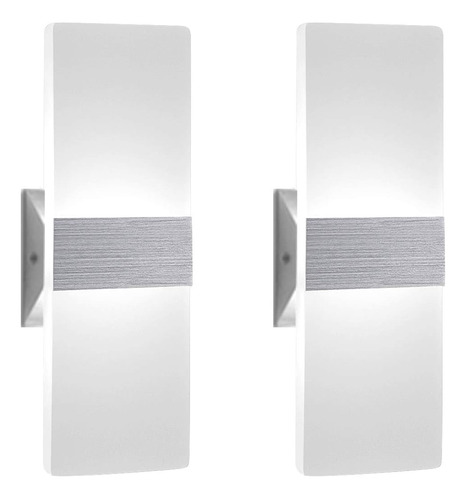 Changm Aplique De Pared Moderno De 12 W, Juego De 2 Lámparas