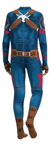 Capitán América Mono Disfraz Cosplay Para Niños Adultos
