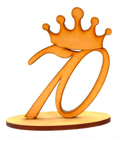 10 Souvenirs Número 70 Con Corona - En Fibrofacil