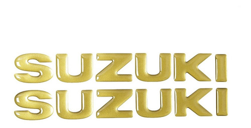 Emblema Suzuki Dourado Adesivo Resinado Relevo Re33