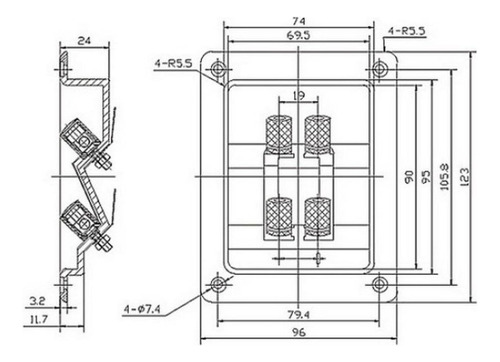 3 De Subwoofer De Caja Secundaria Y Trasero Cuadrado De 4