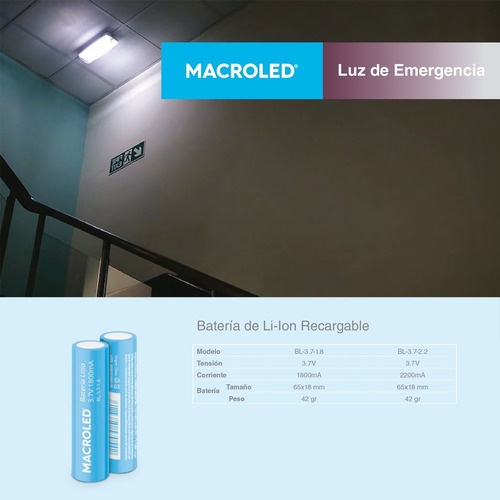Luz Emergencia 90 Led Bah Litio 6hs 6500k Macroled