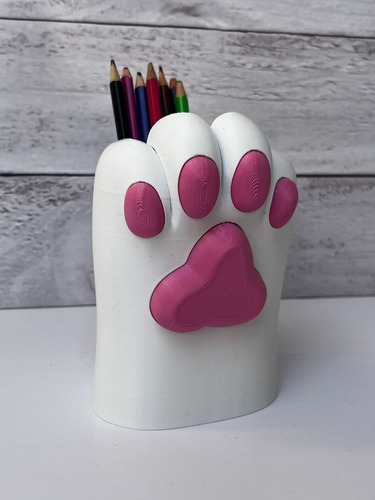 Lapicero Huella Patita De Gato 3d. Porta Lápiz Huella Pata