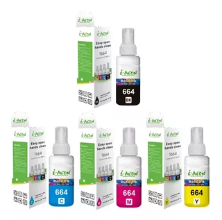 Pack C/4 Tinta Epson T664 Y Ecotank L380 L495 L575 Generica