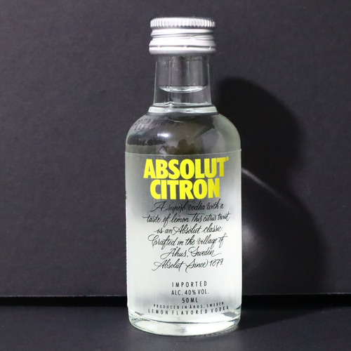 Botella Miniatura Licor Absolut Citron Vodka Empmbl