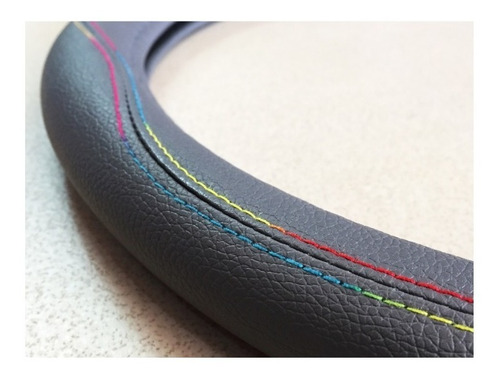 Funda Cubre Volante Simil Cuero Gris Rainbow