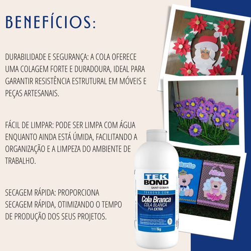 Kit 6 Cola Pva Extra Fort Tekbond Moveis E Artesanato 1kg