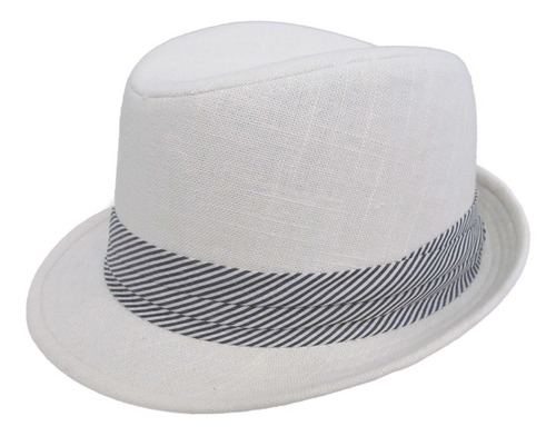 Safirit, Sombrero Tipo Fedora Blanco, Unisex