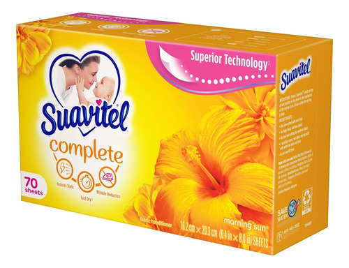 Toallitas Suavitel Suavizante De Tela Para Secadora 70 Pack