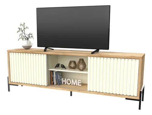 Rack Rod Tv 65 2 Puertas Col Roble Nebraska Natural/blanco