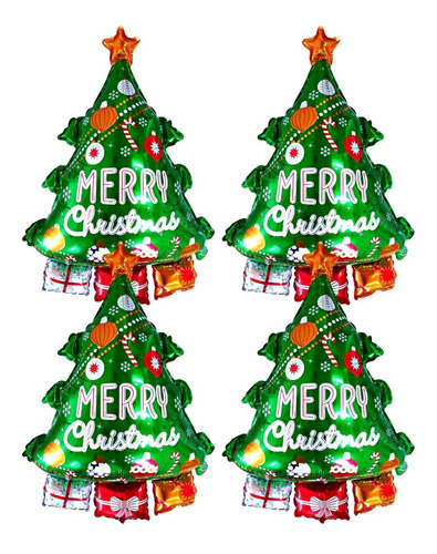 Pack Set Globos Arbol De Navidad  70cm X 4u