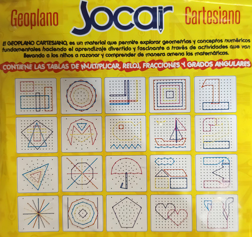 Geoplano Doble Cara Circular Y Cuadro Plástico 14cm X 14cm
