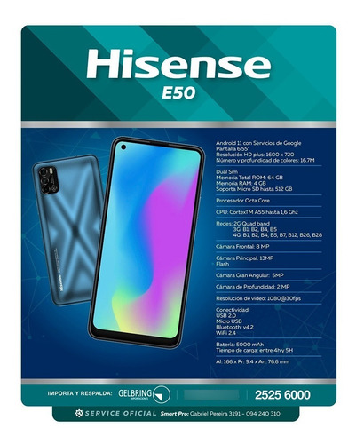 Celular Hisense E 50 64 Gb. Que Sal!