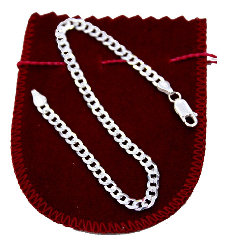 Pulseira De Prata Escama De Peixe 3,5mm Legitima 925 Fina