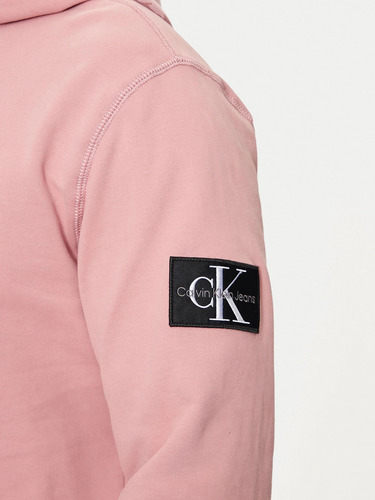 Polerón Con Gorro Badge Rosado Calvin Klein