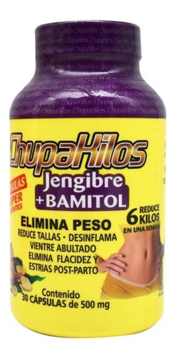 Chupa Kilos 30 Cap Jengibre+bamitol Elimina Peso 