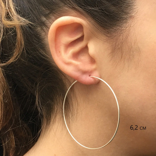 Aros Argollas Cubanos 4 Cm Plata 925 (nro 10)