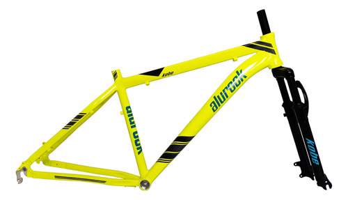 Cuadro Y Tijera Bicicleta Aluminio Suspensión Kobe Rodada 26 Color Amarillo Talla del cuadro Unitalla