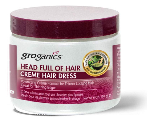 Groganics Cabeza Con Cabello, 6 Onzas, Paquete De De 1