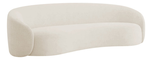 Sofá 3 Lugares 180cm Orgânico Luxo Recepção Amore Bouclé Cor Bege