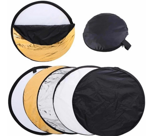 Imagen 1 de 3 de Pantalla Reflectora 5 En 1 Fotográfico 60cm Más Bolso