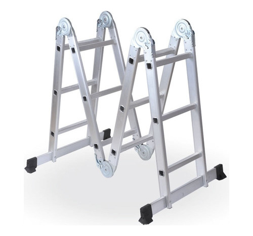Escalera Multifuncion Aluminio Articulada Plegable 4x3 Reforzada 12 Escalones - Prestigio