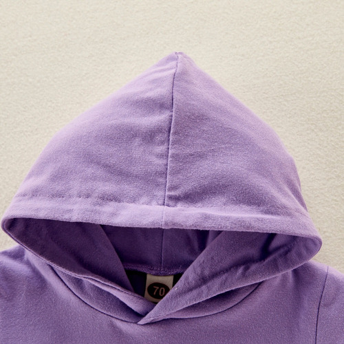Conjunto De Sudadera Casual Con Capucha Y Estampado De Letra Violeta 6-9 M