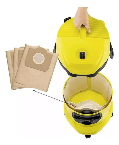Set 5 Bolsas Papel Aspiradora Para Karcher Wd3-se4001-nt20