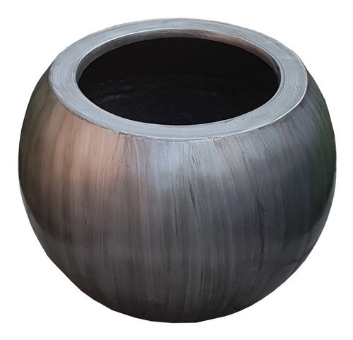 Maceta Minimalista Burbuja Grande De Fibra De Vidrio Gris