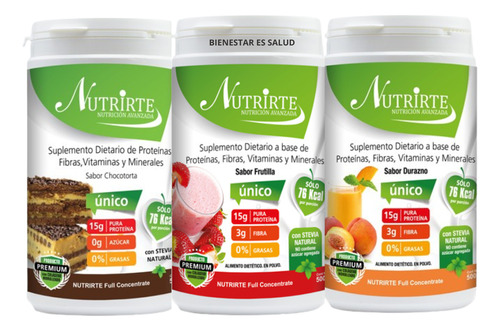 3 Batido Nutrirte Suplemento Control Peso (símil Herbalife) 