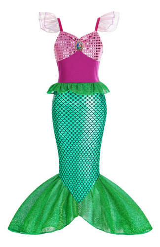 Vestido De Fiesta De Sirena Para Niña, Disfraz De Cola De Si