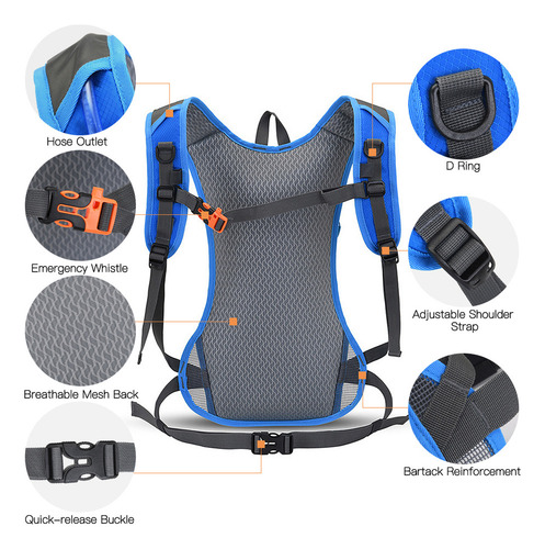 Mochila De Hidratación Con Dos Bandoleras Para Correr Y Anda